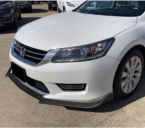 5pcs Combo Front Bumper Body Kit Lip + Side Skirt Extensions Diffuser Compatible with 2013-2015 Honda Accord Sedan 2014 (Painted Carbon) in Kuwait
