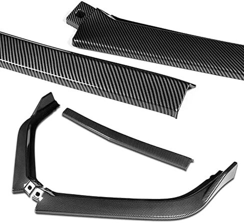 5pcs Combo Front Bumper Body Kit Lip + Side Skirt Extensions Diffuser Compatible with 2013-2015 Honda Accord Sedan 2014 (Painted Carbon) in Kuwait