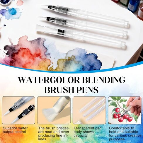 JAOJAO Alcohol Ink Blending Solution, 100ml Ink Medium Liquid with Water Pen for Art Painting, Resin, Fluid Art Supplies in Kuwait