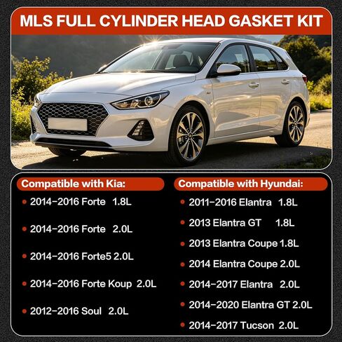 1.8L 2.0L Full Head Gasket Set with ES72486 Head Bolts for Hyundai Elantra Tucson 2011-2020, Kia Forte Forte5 Koup Soul 2012-2016 in Kuwait
