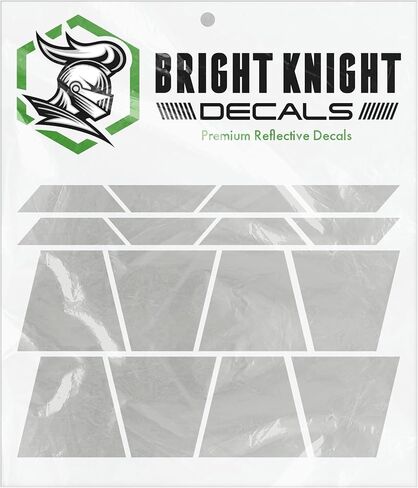 Bright Knight Decals Fire Helmet Tetrahedrons - Set of 16 Reflective Black Trapezoid Fire Helmet Stickers - 3M Vinyl with Acrylic Adhesive for Firefighters, Helmets, Laptops & Bumpers, Pack of 1 in Saudi Arabia