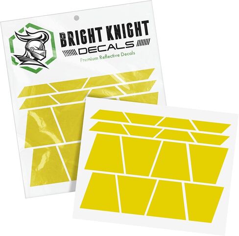 Bright Knight Decals Fire Helmet Tetrahedrons - Set of 16 Reflective Black Trapezoid Fire Helmet Stickers - 3M Vinyl with Acrylic Adhesive for Firefighters, Helmets, Laptops & Bumpers, Pack of 1 in Saudi Arabia