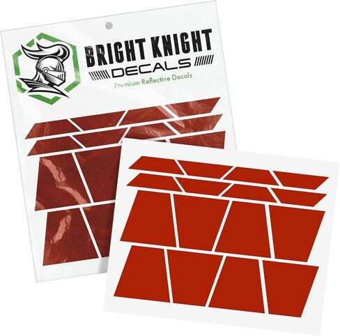 Bright Knight Decals Fire Helmet Tetrahedrons - Set of 16 Reflective Black Trapezoid Fire Helmet Stickers - 3M Vinyl with Acrylic Adhesive for Firefighters, Helmets, Laptops & Bumpers, Pack of 1 in Saudi Arabia