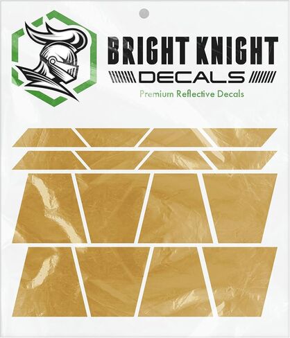Bright Knight Decals Fire Helmet Tetrahedrons - Set of 16 Reflective Black Trapezoid Fire Helmet Stickers - 3M Vinyl with Acrylic Adhesive for Firefighters, Helmets, Laptops & Bumpers, Pack of 1 in Saudi Arabia