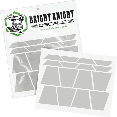 Bright Knight Decals Fire Helmet Tetrahedrons - Set of 16 Reflective Black Trapezoid Fire Helmet Stickers - 3M Vinyl with Acrylic Adhesive for Firefighters, Helmets, Laptops & Bumpers, Pack of 1 in Saudi Arabia