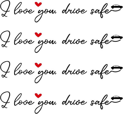 10 قطع من ملصقات السيارات، ملصقات سيارات I Love You Drive Safe Mirror ملصق الثقة في الله مرآة الرؤية الخلفية لنافذة السيارة من الفينيل مجموعة ملصقات مرآة الرؤية الخلفية للمكياج بنمط مختلف تناسب معظم المركبات in Kuwait