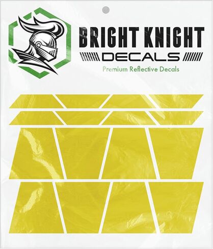 Bright Knight Decals Fire Helmet Tetrahedrons - Set of 16 Reflective Black Trapezoid Fire Helmet Stickers - 3M Vinyl with Acrylic Adhesive for Firefighters, Helmets, Laptops & Bumpers, Pack of 1 in Saudi Arabia