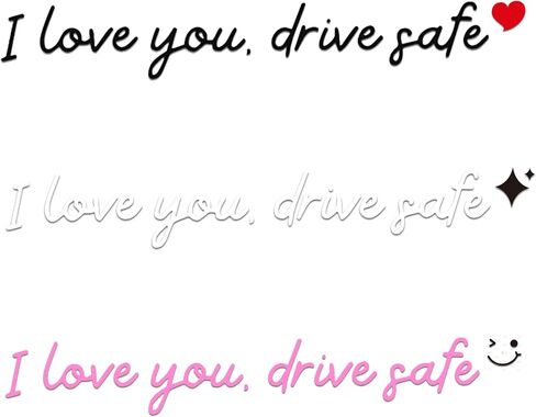 10 قطع من ملصقات السيارات، ملصقات سيارات I Love You Drive Safe Mirror ملصق الثقة في الله مرآة الرؤية الخلفية لنافذة السيارة من الفينيل مجموعة ملصقات مرآة الرؤية الخلفية للمكياج بنمط مختلف تناسب معظم المركبات in Kuwait