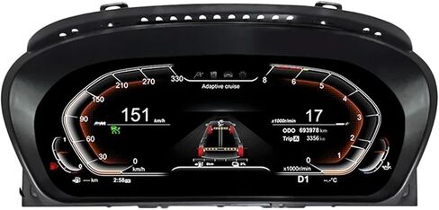 لوحة القيادة الرقمية 12.3 بوصة متوافقة مع BMW 5 Series E60 E61 E63 E64 525D 2003 0609 CIC LCD لوحة أدوات السيارة قمرة القيادة in Kuwait