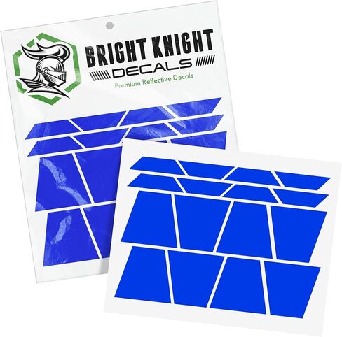 Bright Knight Decals Fire Helmet Tetrahedrons - Set of 16 Reflective Black Trapezoid Fire Helmet Stickers - 3M Vinyl with Acrylic Adhesive for Firefighters, Helmets, Laptops & Bumpers, Pack of 1 in Saudi Arabia