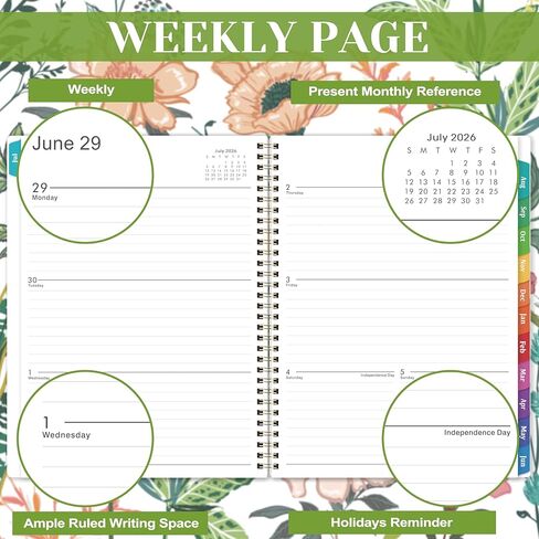 2025 Planner – Weekly ＆ Monthly Planner 2025, Jan. 2025 – Dec. 2025, 8.5" x 11" with Colorful Tabs, Flexible Cover, Thick Paper, Twin-Wire Binding, Back Pocket, To-Do ＆ Notes in Saudi Arabia