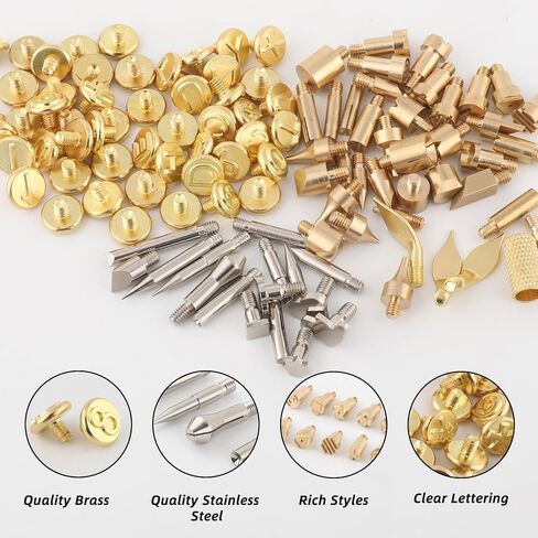 111 Pcs Wood Burning Tips and Stencils Kit,Wood Burning Letters, Numbers, Shapes and Symbols Tips for Pyrography Pen,DIY Embossing,Carving,Personalizing Crafts for Adults(Different Shape) in Kuwait