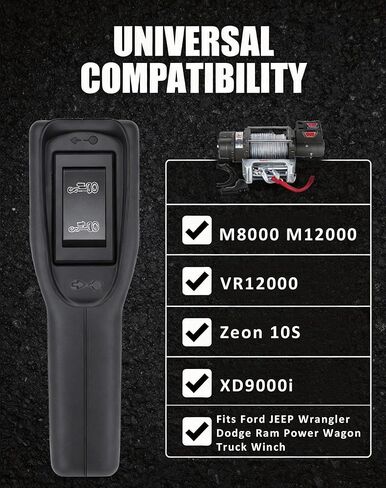 Flecto Winch جهاز التحكم عن بعد المحمول 5 Pin D Plug Universal متوافق مع Warn M8000 Smittybilt XRC Superwinch يستبدل وحدة التحكم السلكية 83665 12ft غير المخصصة لـ VR EVO in Kuwait