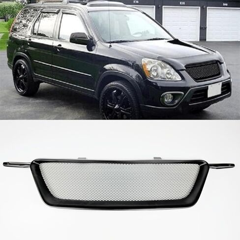الشبكة الأمامية لهوندا CR-V 2005-2006 05-06 Sport Style CRV Grill أسود غير لامع (FRP-Net A) in Saudi Arabia