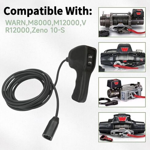 83665 ونش وحدة التحكم عن بعد المكونات في استبدال المحمولة لتحذير M8000 M10000 M12000 VR12000 Zeon 10S 12ft D الشكل التوصيل مقاومة الطقس قبضة مريحة لشاحنة SUV الطرق الوعرة الانتعاش in Kuwait