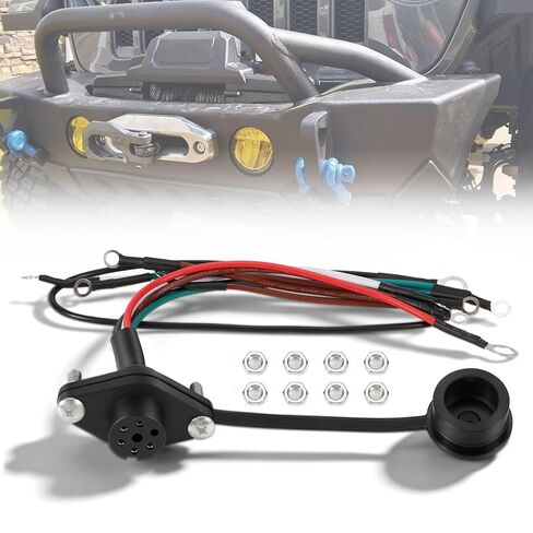 39886 5-Wire Winch Female Socket Assembly, 12V Remote Control Wiring Connector Harness Kit Fit for Badland 5000 12000 & WARN 5-Wire Truck Winches Solenoid Contactors Controller Plug in Kuwait