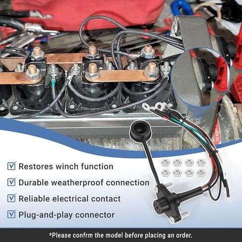 39886 5-Wire Winch Female Socket Assembly, 12V Remote Control Wiring Connector Harness Kit Fit for Badland 5000 12000 & WARN 5-Wire Truck Winches Solenoid Contactors Controller Plug in Kuwait