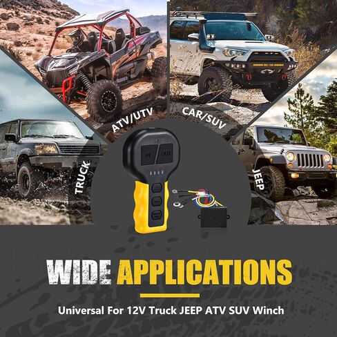 مجموعة استقبال مفتاح التحكم عن بعد من Bunker INDUST عالمية لشاحنة الجيب ATV SUV، وحدة تحكم عن بعد لاسلكية 12 فولت مع ضوء LED مدمج للرافعة الليلية in Kuwait