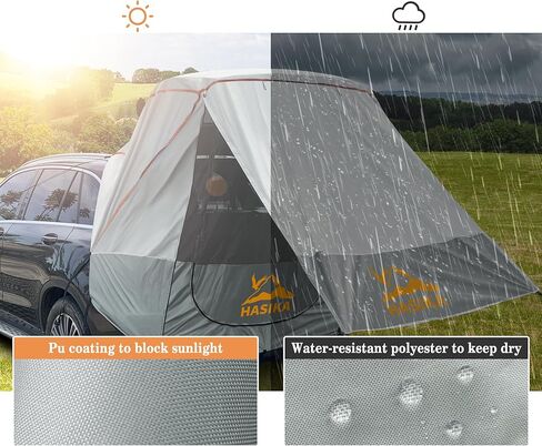 Hasika Canopy Tent Easy Set Up Sun Shade with Mesh Netting for Camping Road Trip Park Waterproof 3000MM UPF 50+ Gray (Small) in Saudi Arabia