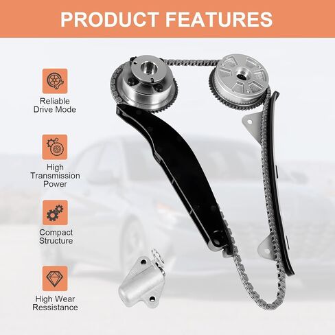 Timing Chain Kit Compatible with Hyundai Elantra Kona Veloster 2017-2021 2.0L L4 Engine and Compatible with Kia Forte Forte5 2017-2022 2.0L, 243502E700 243702E020 Intake & Exhaust Sprocket Kit in Kuwait
