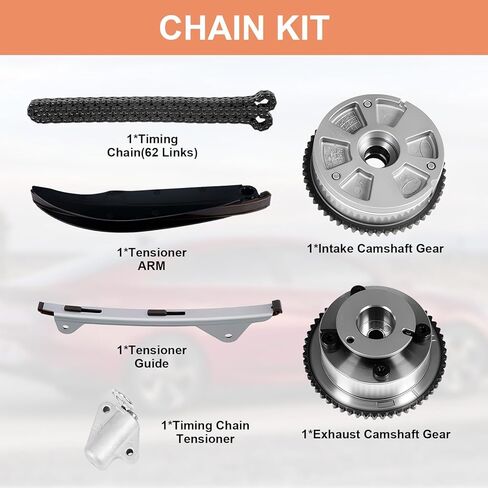Timing Chain Kit Compatible with Hyundai Elantra Kona Veloster 2017-2021 2.0L L4 Engine and Compatible with Kia Forte Forte5 2017-2022 2.0L, 243502E700 243702E020 Intake & Exhaust Sprocket Kit in Kuwait