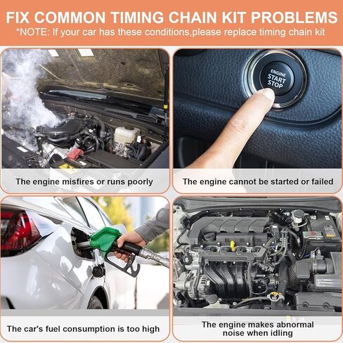 Timing Chain Kit Compatible with Hyundai Elantra Kona Veloster 2017-2021 2.0L L4 Engine and Compatible with Kia Forte Forte5 2017-2022 2.0L, 243502E700 243702E020 Intake & Exhaust Sprocket Kit in Kuwait