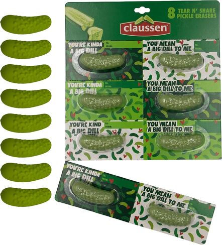 Claussen Tear & Share 8 عبوات ممحاة مخلل للأطفال، ممحاة لطيفة للأطفال، ممتعة، هدية ملهمة للطلاب in Kuwait
