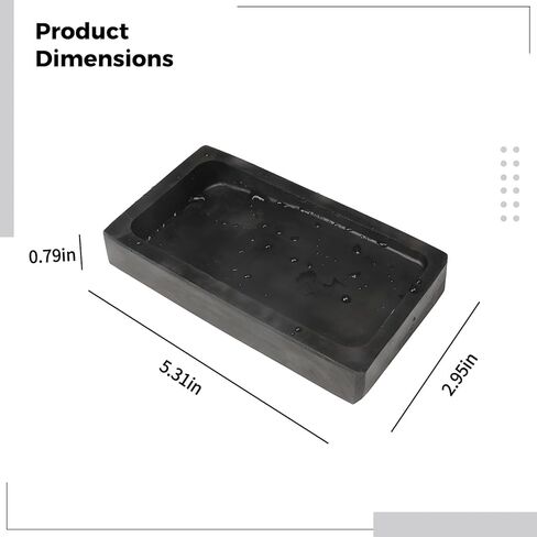 Ink Slab Stone Well, Scholar'S Study Must-Haves, Black Stone Rectangle Texture, Natural Stone Design, Students Ideal, for Beginners in Kuwait
