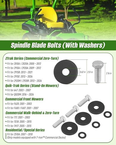 مسمار رأس سداسي M123520 M123522 مناسب لسلسلة John Deere ZTrak Z810A Z820A Z910A Z915B Z915E Z920A Z920M Z920R Z710A (الفئة التجارية المبكرة)، استبدل 19M7489 in Kuwait