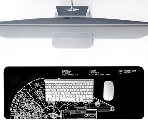 Large Gaming Mouse Pad, Desk Mat Extended XXL Keyboard Desk Pad with Non-Slip Base, 31.5x11.8 inch Black Gamer Mousepad for Office, Home & Gaming Room Decor (Spaceship Sci-f-4) in Saudi Arabia