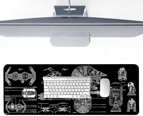Large Gaming Mouse Pad, Desk Mat Extended XXL Keyboard Desk Pad with Non-Slip Base, 31.5x11.8 inch Black Gamer Mousepad for Office, Home & Gaming Room Decor (Spaceship Sci-f-4) in Saudi Arabia