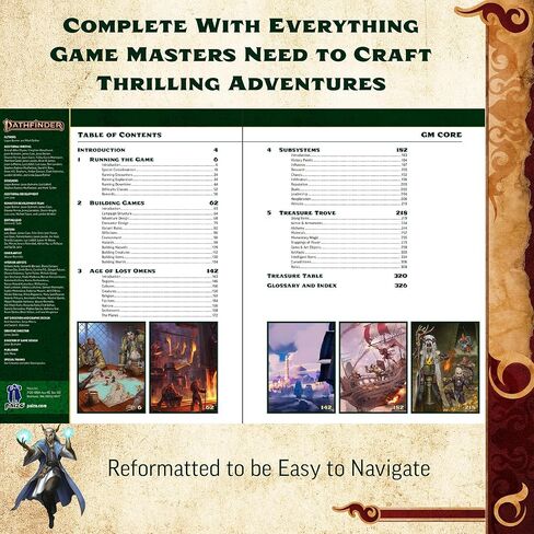 Pathfinder GM Core (P2) - الإصدار الثاني Remaster Game Master Rulebook 336 صفحة مع إنشاء الوحوش والعناصر السحرية in Kuwait
