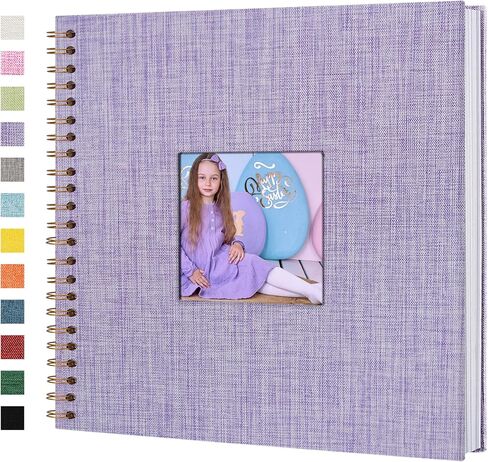 ألبوم صور قصاصات مغطى بالكتان، مقاس 8 × 8 بوصات مع صفحات كرافت بيضاء بغلاف مقوى - مثالي للسفر، وحفلات الزفاف، وكتاب الضيوف، والكريسماس، وحفلات استقبال الطفل (20 ورقة/40 صفحة) in Kuwait