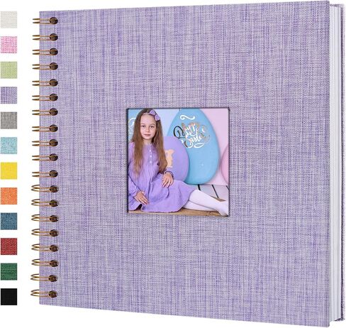 ألبوم صور قصاصات مغطى بالكتان، مقاس 8 × 8 بوصات مع صفحات كرافت بيضاء بغلاف مقوى - مثالي للسفر، وحفلات الزفاف، وكتاب الضيوف، والكريسماس، وحفلات استقبال الطفل (20 ورقة/40 صفحة) in Kuwait