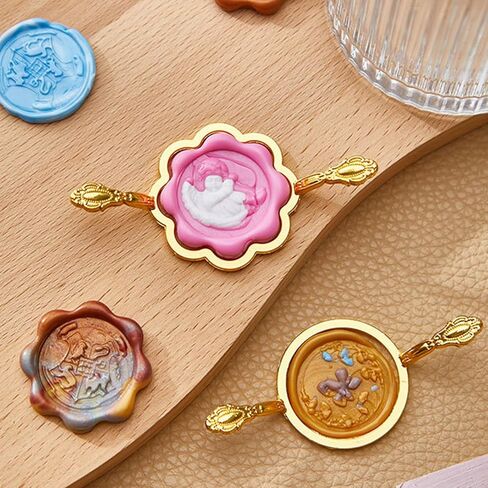 6Pcs Round Flower Shape Seal Stamper Stamper Shaper for SealinLetter Envelope Invitation Scrapbooking Project Holiday in Kuwait