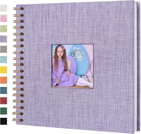 ألبوم صور قصاصات مغطى بالكتان، مقاس 8 × 8 بوصات مع صفحات كرافت بيضاء بغلاف مقوى - مثالي للسفر، وحفلات الزفاف، وكتاب الضيوف، والكريسماس، وحفلات استقبال الطفل (20 ورقة/40 صفحة) in Kuwait