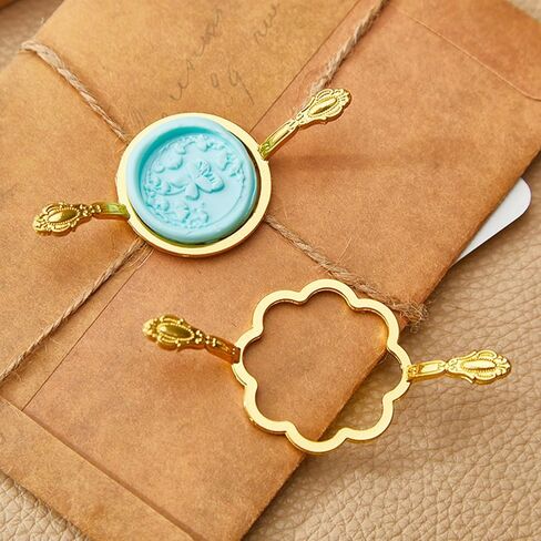 6Pcs Round Flower Shape Seal Stamper Stamper Shaper for SealinLetter Envelope Invitation Scrapbooking Project Holiday in Kuwait