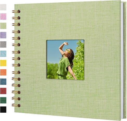 ألبوم صور قصاصات مغطى بالكتان، مقاس 8 × 8 بوصات مع صفحات كرافت بيضاء بغلاف مقوى - مثالي للسفر، وحفلات الزفاف، وكتاب الضيوف، والكريسماس، وحفلات استقبال الطفل (20 ورقة/40 صفحة) in Kuwait