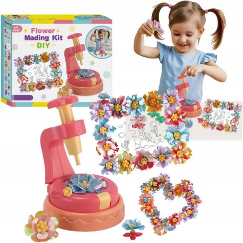 Flower DIY Art Craft Kit Bouquet Set with Embossing Machine 65 Flowers Vase Base Creative Activity Gift for Girls and Boys in Kuwait