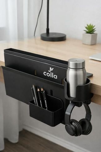 Desk Side Storage Organizer Clamp On – Side Desk Organizer Kit with Cup Holder, Magnetic Cable Organizer & Accessory Magnet, Hanging Desk Organizer for Home Office & Standing Desk in Kuwait