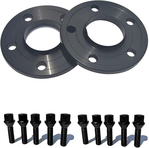 2 قطعة محور فاصل عجلة السيارة مركزي 5x4.5 5X120 72.6 فواصل عجلة مركزية متوافقة مع BMW | 10 قطعة 12x1.5 مسامير مخروطية (10 مم أسود) in Kuwait