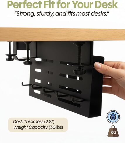 Desk Side Storage Organizer Clamp On – Side Desk Organizer Kit with Cup Holder, Magnetic Cable Organizer & Accessory Magnet, Hanging Desk Organizer for Home Office & Standing Desk in Kuwait