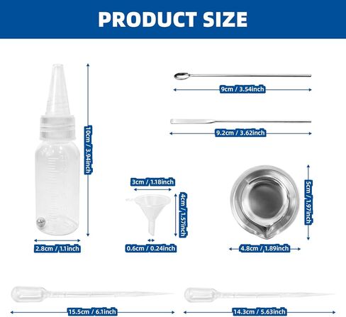 10 Pcs Paint Bottles Squeeze Bottles Paint Mixing Bottles, 30ml Graduated Empty Airbrush Bottles, Airbrush Accessories for Paint Mixing of Various Pigments with Palette, Dropper, Mixing Stick, Funnel in Kuwait