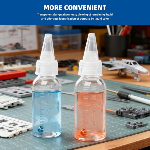 10 Pcs Paint Bottles Squeeze Bottles Paint Mixing Bottles, 30ml Graduated Empty Airbrush Bottles, Airbrush Accessories for Paint Mixing of Various Pigments with Palette, Dropper, Mixing Stick, Funnel in Kuwait