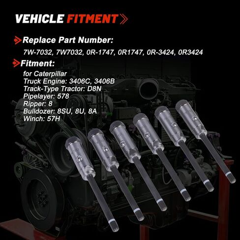 6 قطعة 7W-7032 0R-3424 حاقن الوقود فوهة قلم رصاص لشركة كاتربيلر CAT 3406 3406B 3406C محرك D8N جرار 578 Pipelayer in Kuwait