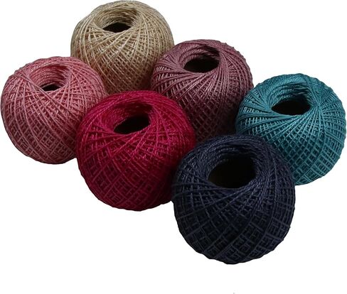 KCS Mercerized Pearl Cotton Thread Size 8 Crochet Needlework Embroidery Threads Ball (12, 12balls15) in Kuwait