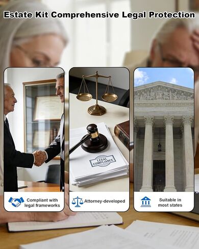 Estate Kit, Complete 4-in-1 Estate Planning Kit, Includes Last Will & Testament, Durable Power of Attorney, Advance Medical Directive and Living Will Forms, Step By Step Instructions Will Kit in Kuwait