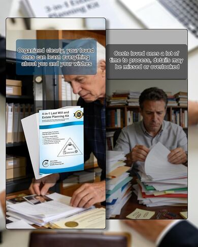 Estate Kit, Complete 4-in-1 Estate Planning Kit, Includes Last Will & Testament, Durable Power of Attorney, Advance Medical Directive and Living Will Forms, Step By Step Instructions Will Kit in Kuwait