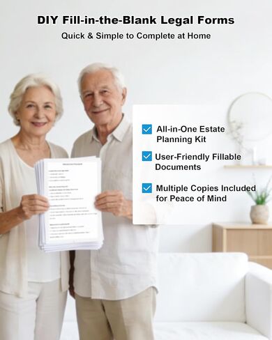 Estate Kit, Complete 4-in-1 Estate Planning Kit, Includes Last Will & Testament, Durable Power of Attorney, Advance Medical Directive and Living Will Forms, Step By Step Instructions Will Kit in Kuwait