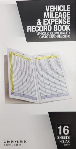 Vehicle Expense & Mileage Record Book, 3.25 x 6.25 Inches, (1 Pack) in Kuwait